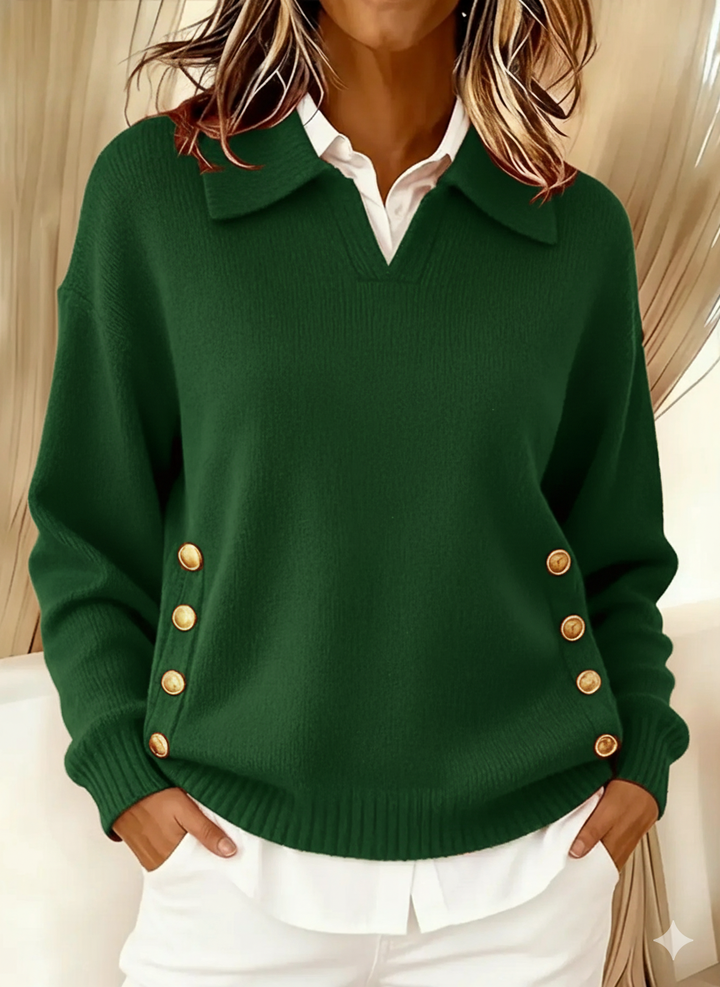 Vicenta | Pulover s Polo Ovratnikom i Dugmadi