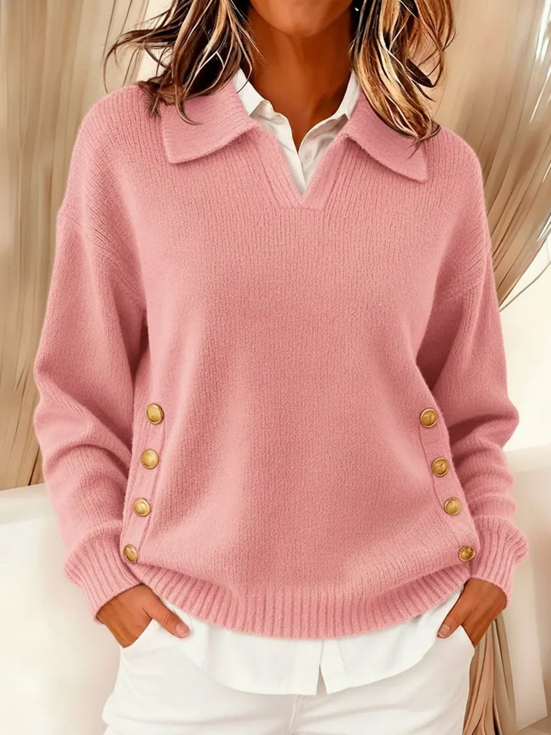 Vicenta | Pulover s Polo Ovratnikom i Dugmadi