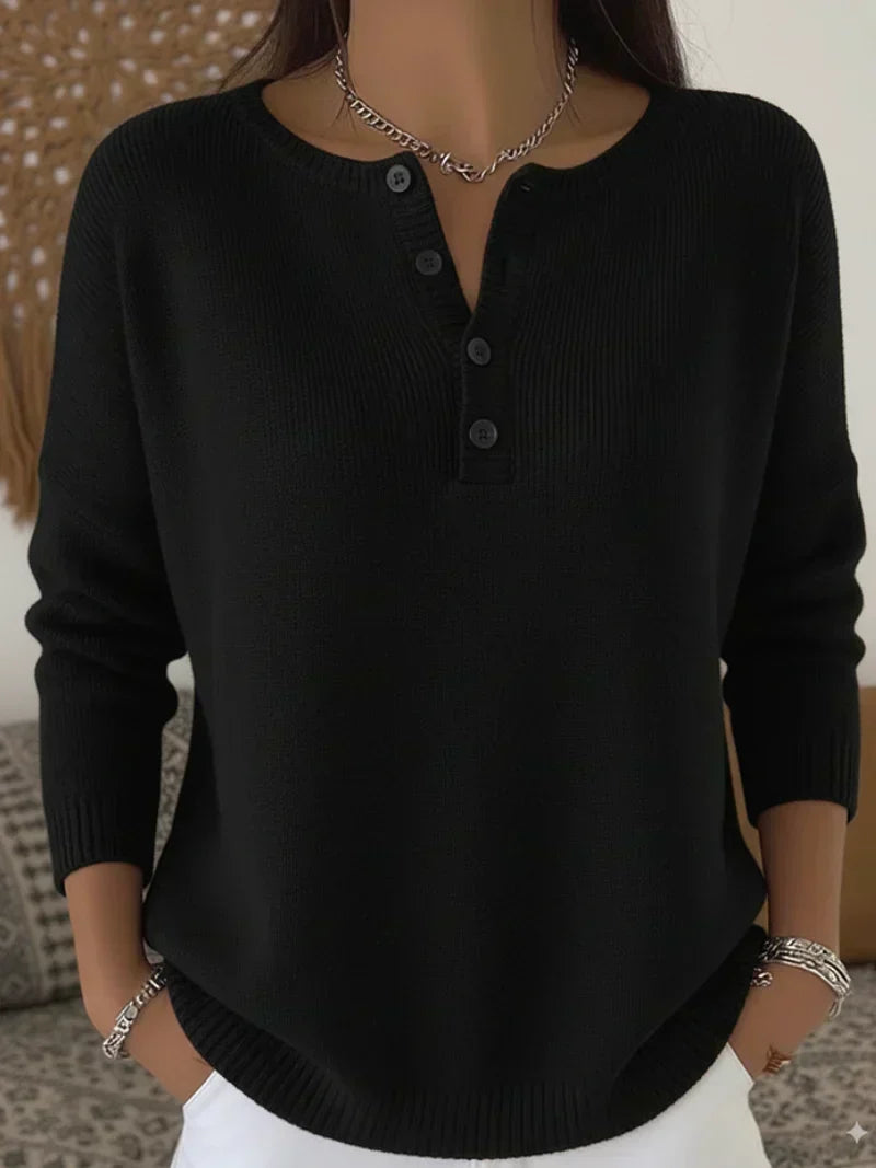 Helena | Džemper s gumbima Henley