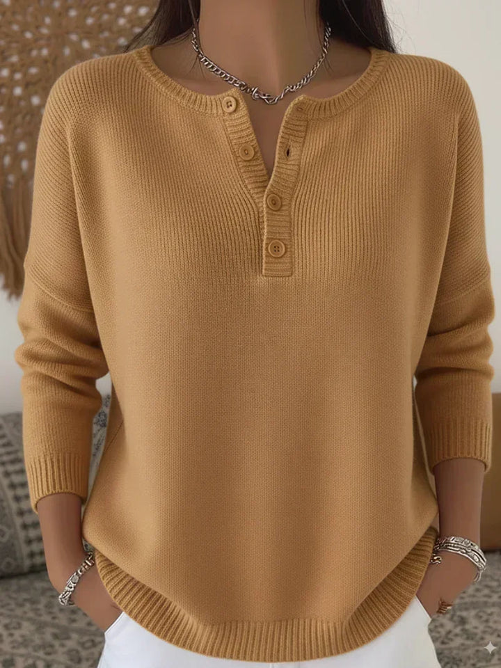 Helena | Džemper s gumbima Henley