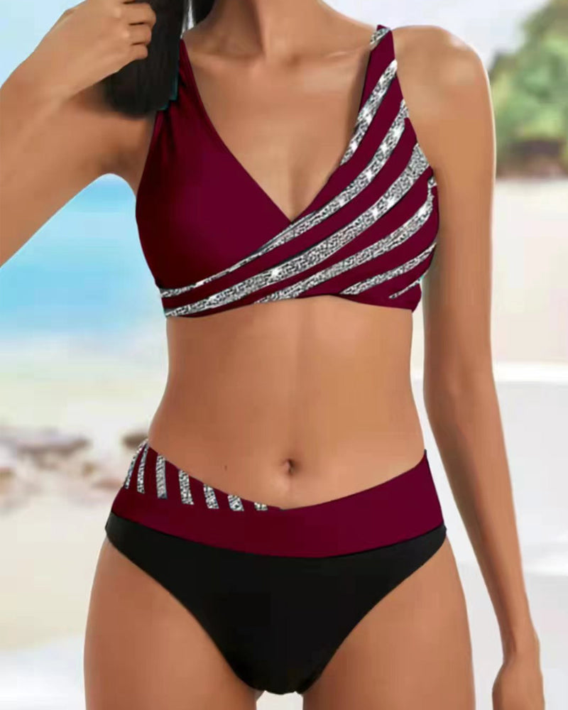 Mona | Bikini s uzorkom u toplim tonovima