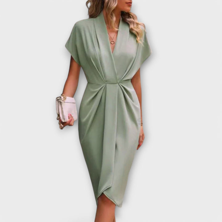 Serena – Elegantna i udobna midi wrap haljina