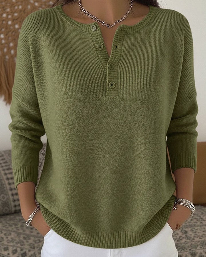 Helena | Džemper s gumbima Henley