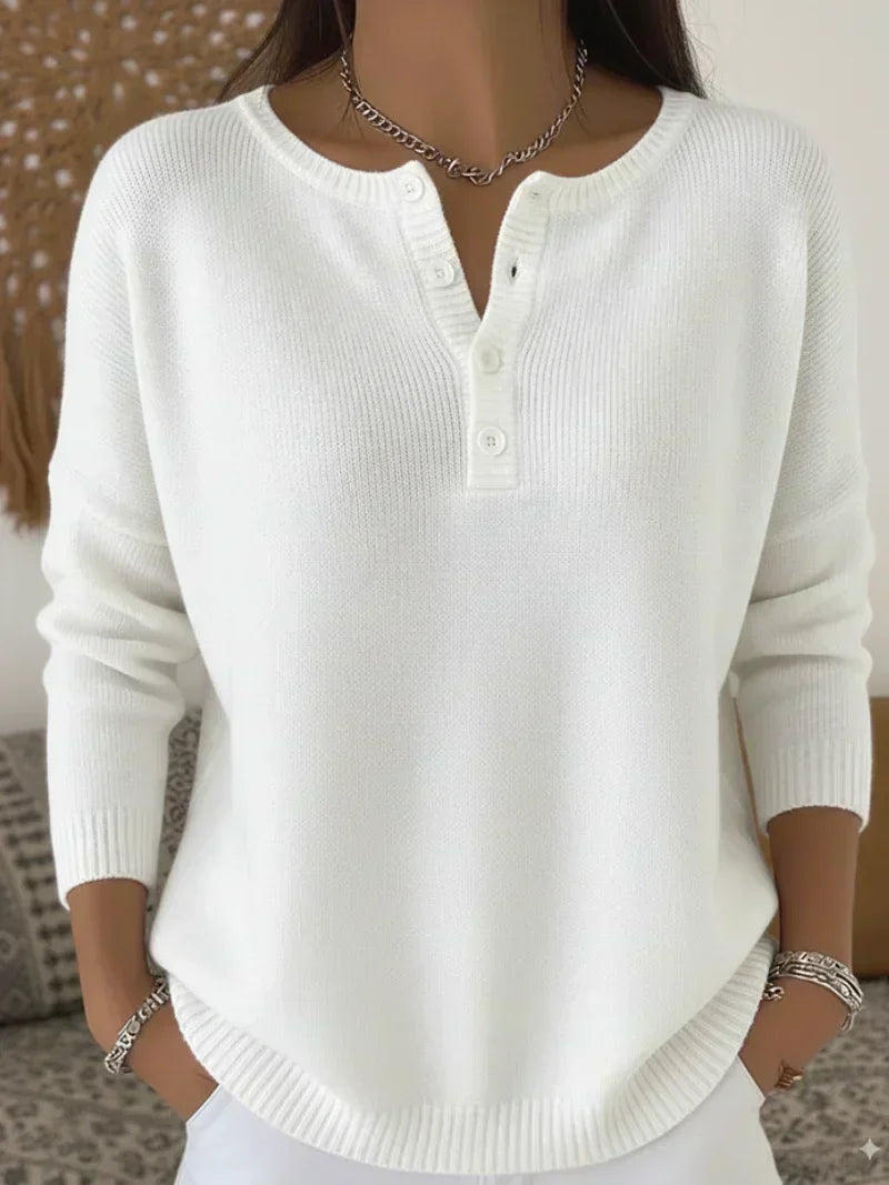 Helena | Džemper s gumbima Henley