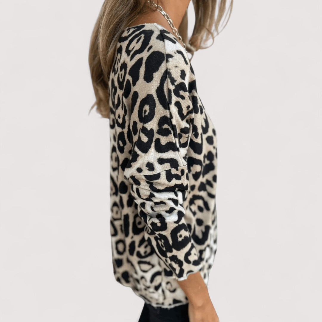 Zlata – Ležerna ženska majica s leopardim uzorkom