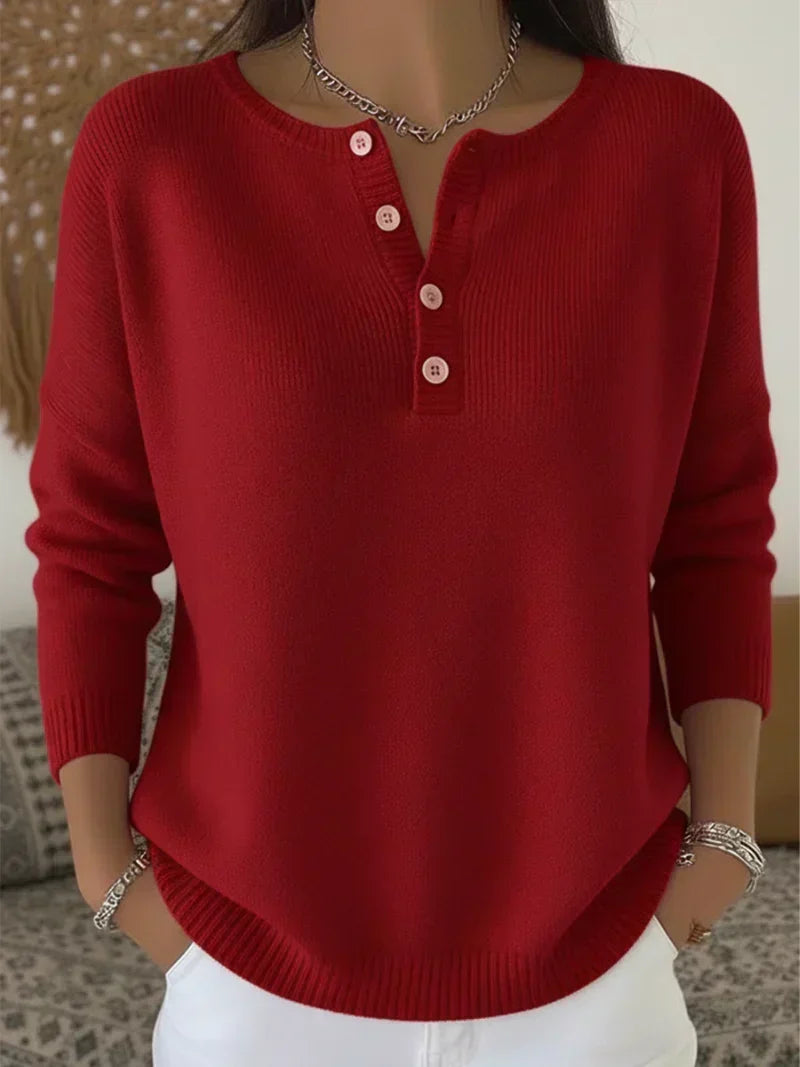 Helena | Džemper s gumbima Henley