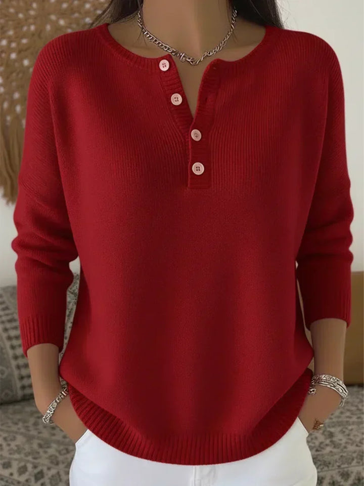 Helena | Džemper s gumbima Henley
