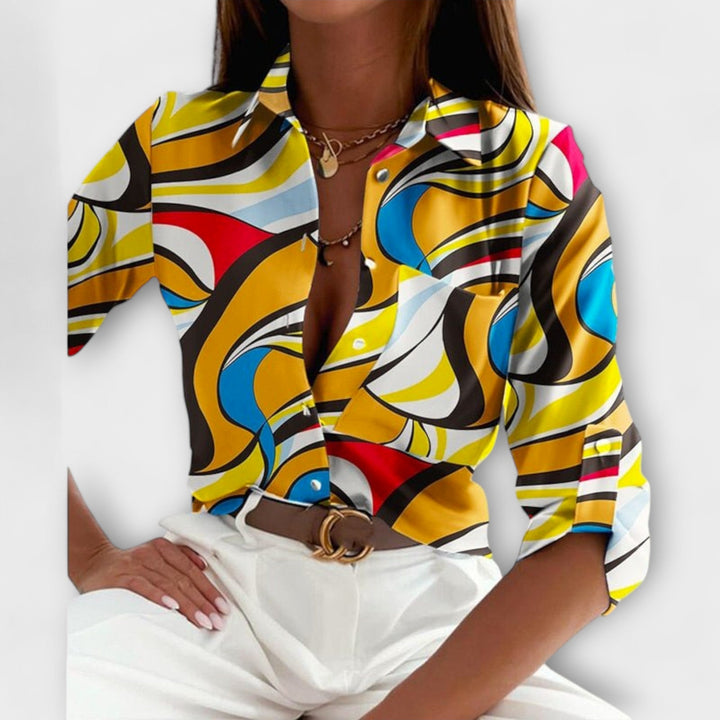 Ljubomira – Sofisticirana Geometrijska Bluza