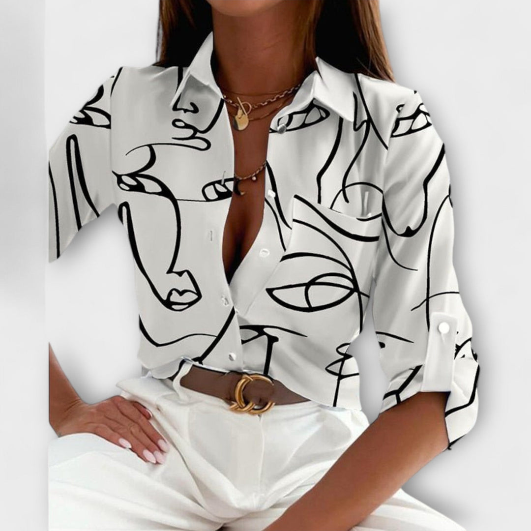Camila – Sofisticirana Geometrijska Bluza